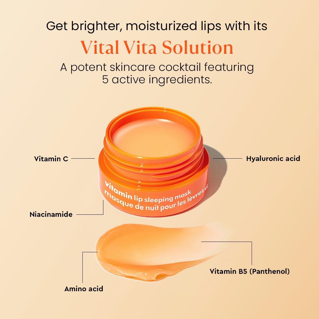 The Face Shop Vitamin C Lip Sleeping Mask - Smooths & Softens Dry Lips - Hydrating Lip Mask, Lip Balm, Lip Treatment, Lip Moisturizer - Overnight Lip Beauty and Personal Care The Face Shop