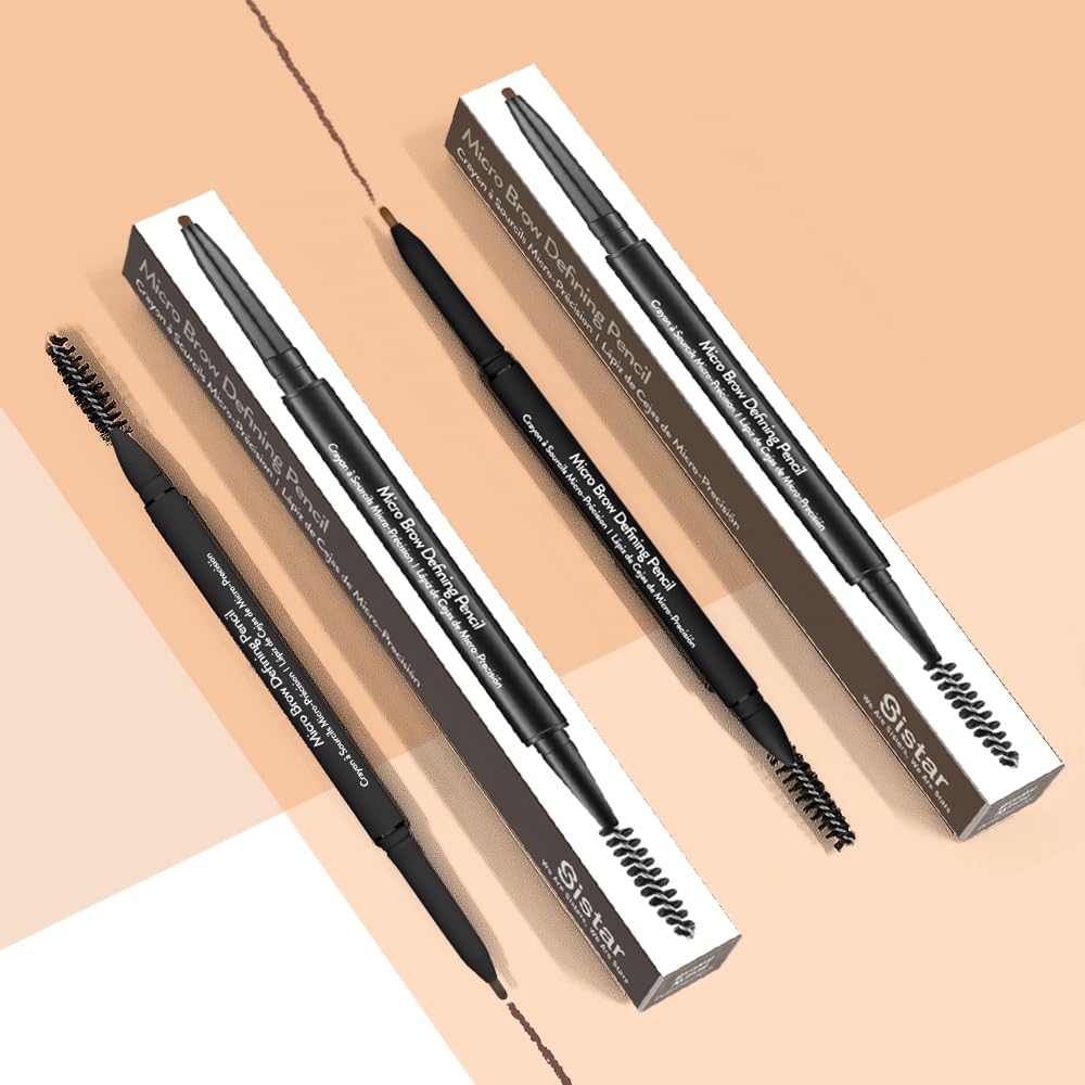 Sistar Micro Brow Defining Pencil Stylist Waterproof Eyebrow Pencil, Ultra Fine Double Ended Fill and Shape (Warm Brown) Beauty & Personal Care Sistar