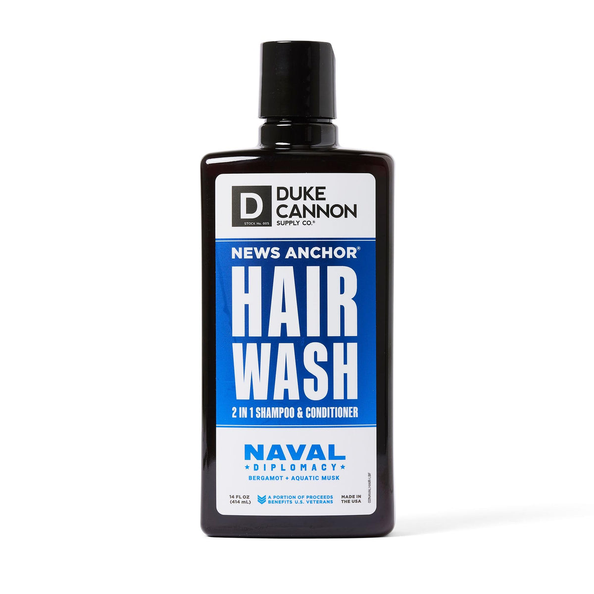 Duke Cannon News Anchor® 2-in-1 Hair Wash - Naval Diplomacy, 14 oz.