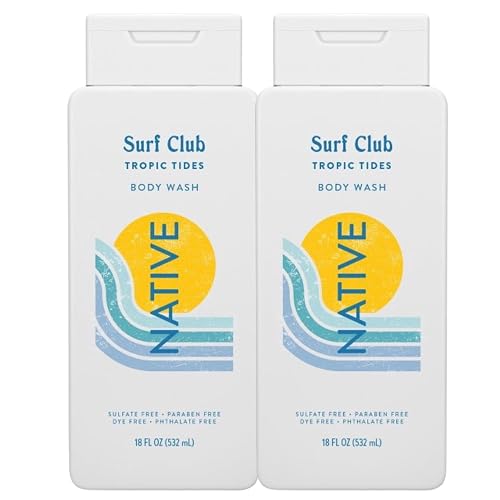 Native Surf Club Tropic Tides Body Wash, Crisp Juniper & Sea Salt Breeze, Sulfate Free, 18 fl oz, 2 Pack (Tropic Tides) Beauty & Personal Care Native