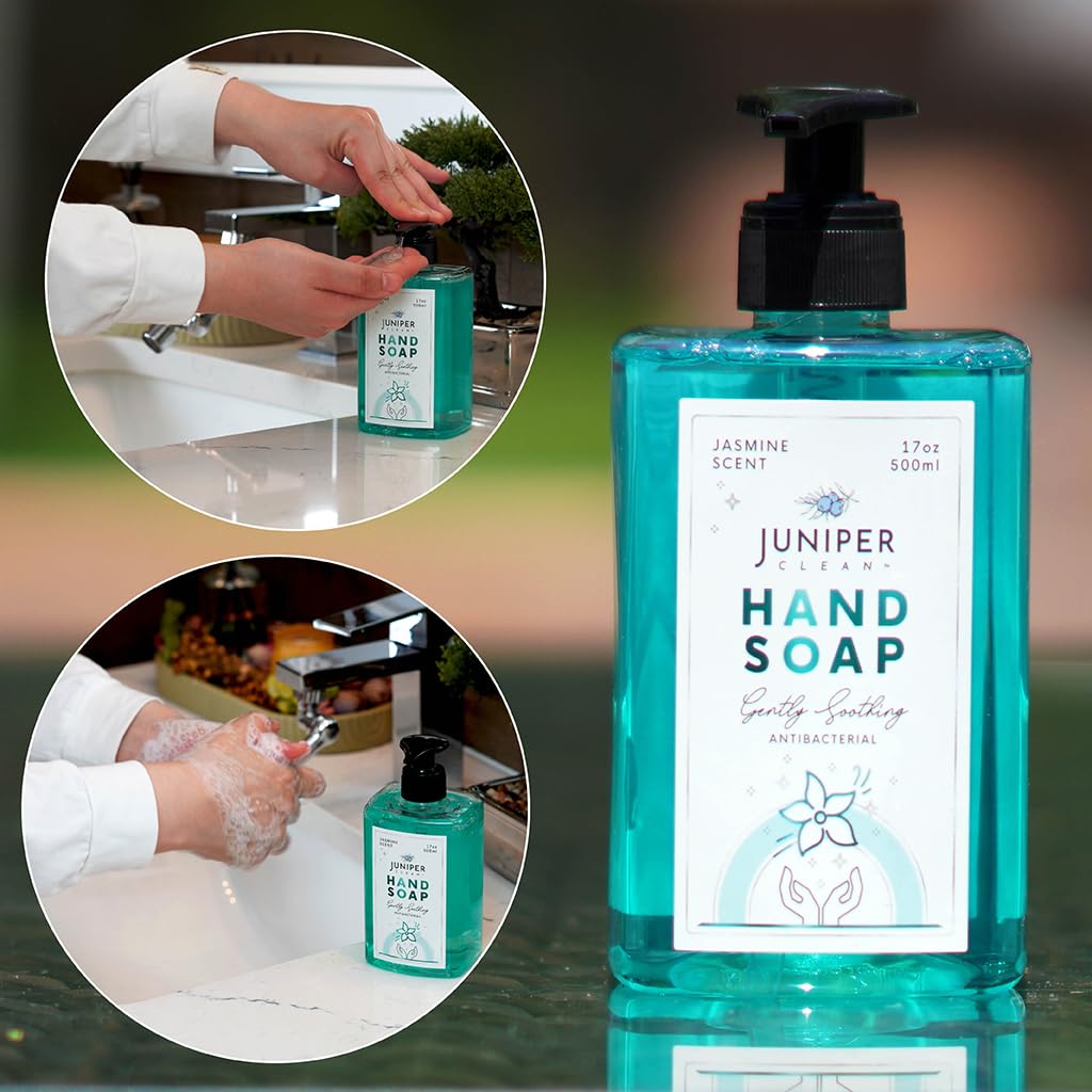 Juniper CLEAN, Antibacterial Hand Soap with Pump, Jasmine Scent, Liquid Hand Soap 17 Fl Oz (Pack of 1) Beauty & Personal Care Juniper CLEAN