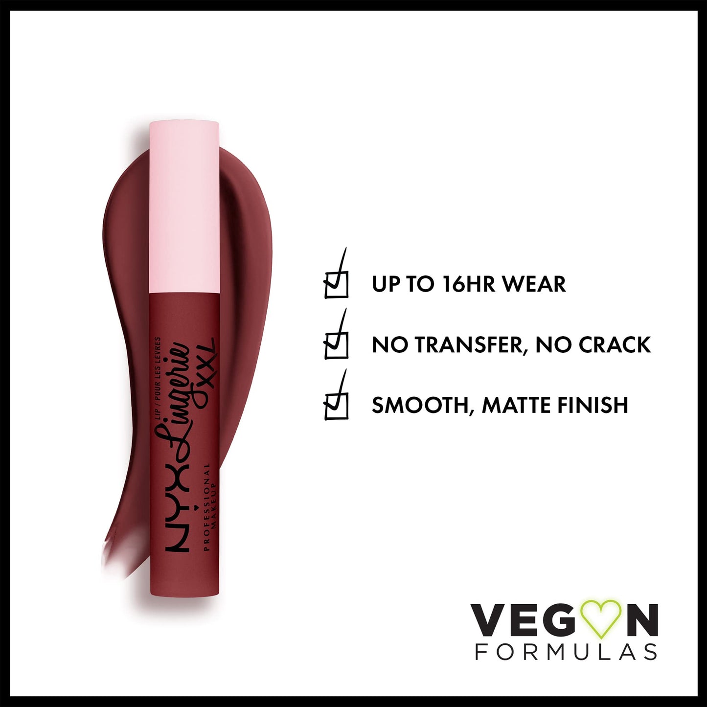 NYX PROFESSIONAL MAKEUP Lip Lingerie XXL Matte Liquid Lipstick - Strip & Tease (Brown Plum) Beauty & Personal Care NYX PROFESSIONAL MAKEUP