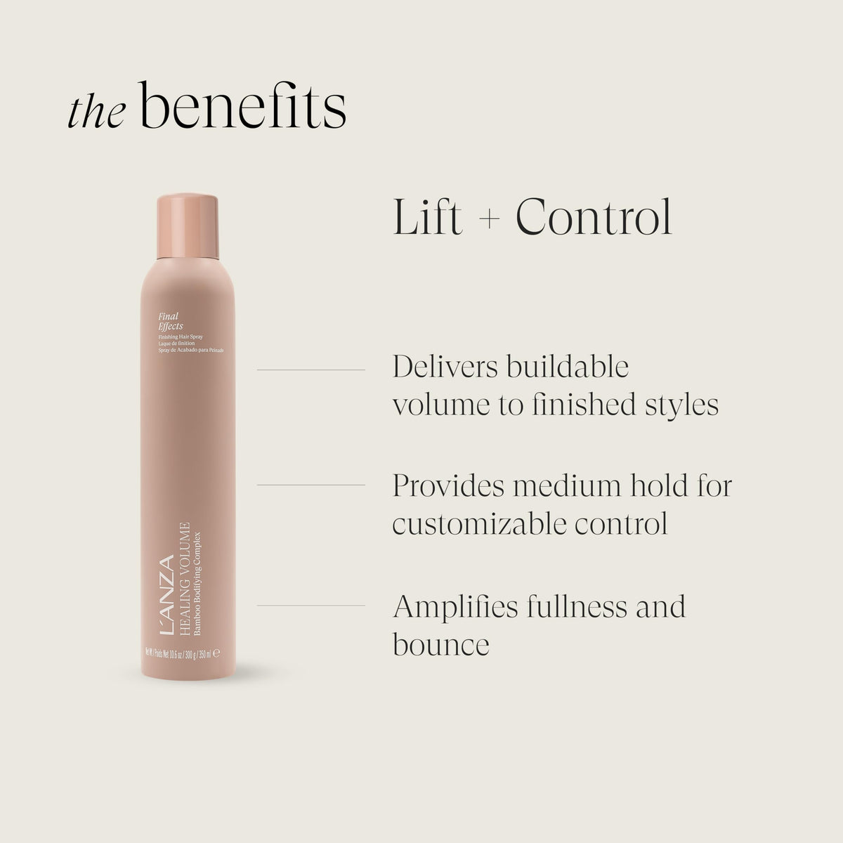 L'ANZA Healing Volume Final Effects Hair Spray with Strong Hold Effect, Boosts Shine, Volume, and Thickness for Fine and Flat Hair, Rich With Bamboo Beauty & Personal Care L’ANZA