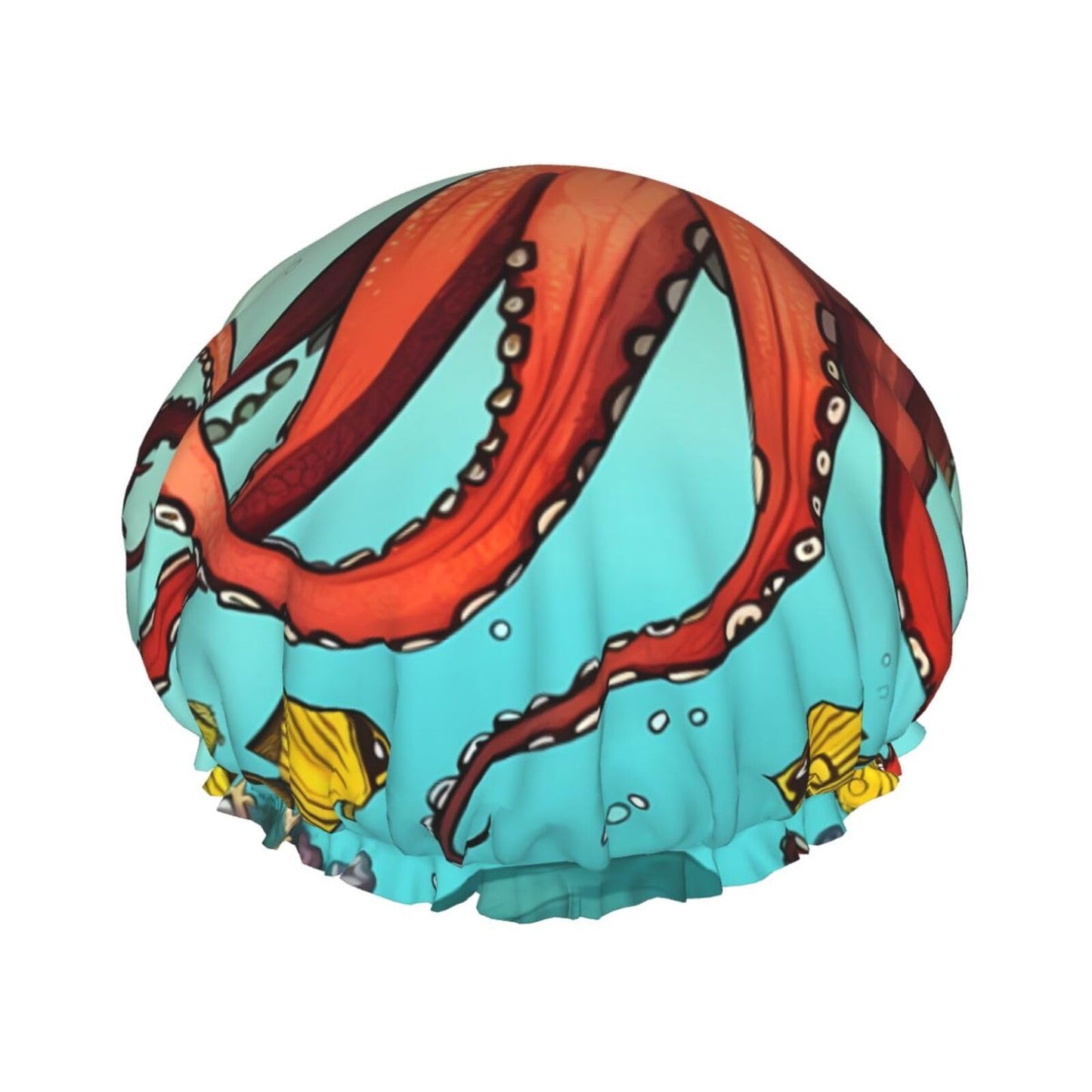 Giant Octopus Shower Cap for Women Men Large Reusable Shower Bonnet Double-Layer Waterproof Bath Caps Elastic Band Hair Hat for All Hairstyles Beauty and Personal Care BWLHJKE