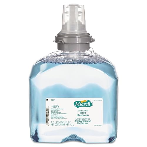 Gojo MICRELL TFX Antibacterial Foam Handwash, 1200 mL Hand Soap Refill For MICRELL TFX Touch-Free Dispenser (Pack of 2) - 5357-02 Beauty & Personal Care GOJO