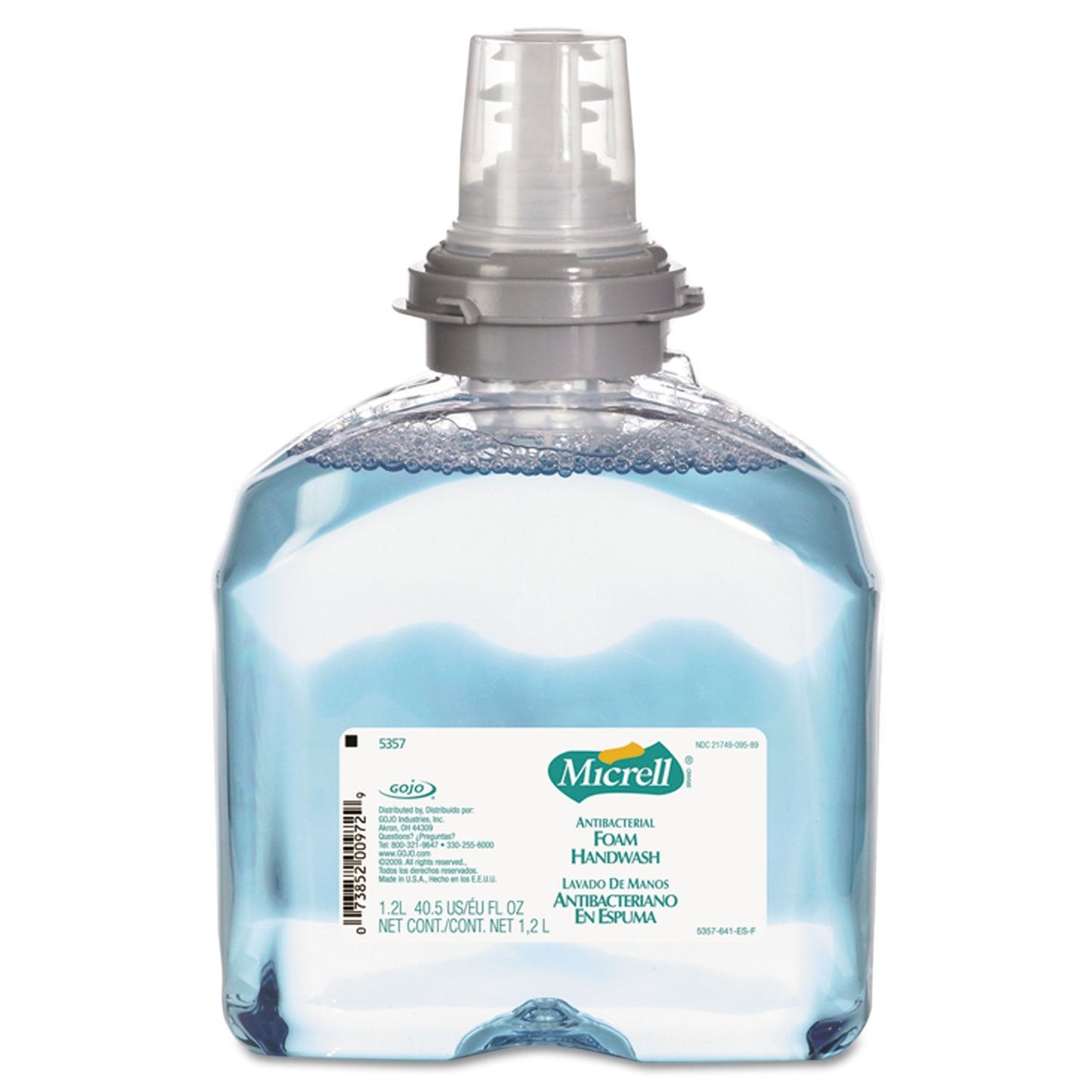 Gojo MICRELL TFX Antibacterial Foam Handwash, 1200 mL Hand Soap Refill For MICRELL TFX Touch-Free Dispenser (Pack of 2) - 5357-02 Beauty & Personal Care GOJO