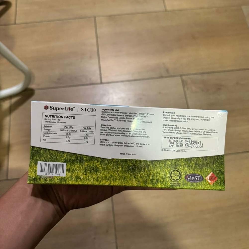 SUPERLIFE STC30 Stem Cell Anti Aging Supplement Reduce Wrinkles Pores Pimples Fine Lines Skin Texture (15 Sachets) Beauty & Personal Care SUPERLIFE