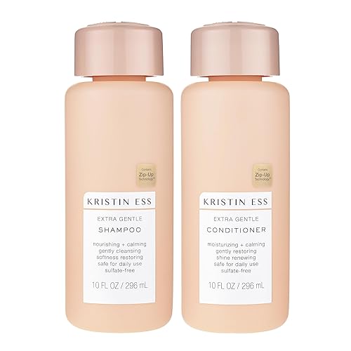 Kristin Ess Hair Extra Gentle Shampoo + Conditioner Bundle - Sensitive Skin + Scalp, Cleanses, Nourishing + Calming, Hydrating Conditioner, Vegan Beauty & Personal Care Kristin Ess