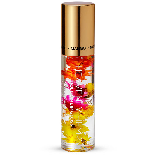 Blossom Roll on Lip Gloss, Scented Clear High Shine Moisturizing Lip Oil, Non Sticky, Infused with Real Flowers, Made in USA, 0.2oz, Mango Hemp Beauty & Personal Care Blossom