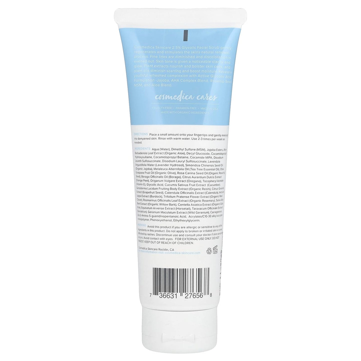 Cosmedica Glycolic Acid 2.5% Facial Scrub & Exfoliating Face Wash - Resurfacing Cleanser Removes Dull Skin, Aging Cells & Impurities for a Youthful Beauty & Personal Care Cosmedica Skincare
