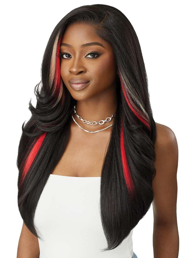 Outre Lace Front Wig - Perfect Hair Line 13X6 - Jaylin (1B/DRFF SCARLET RED FROST)