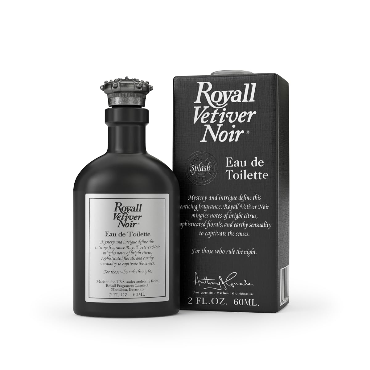ROYALL VETIVER NOIR, Men's Eau de Toilette, Vetiver & Amber Fragrance - 2 Fl oz Splash Beauty & Personal Care ROYALL LYME