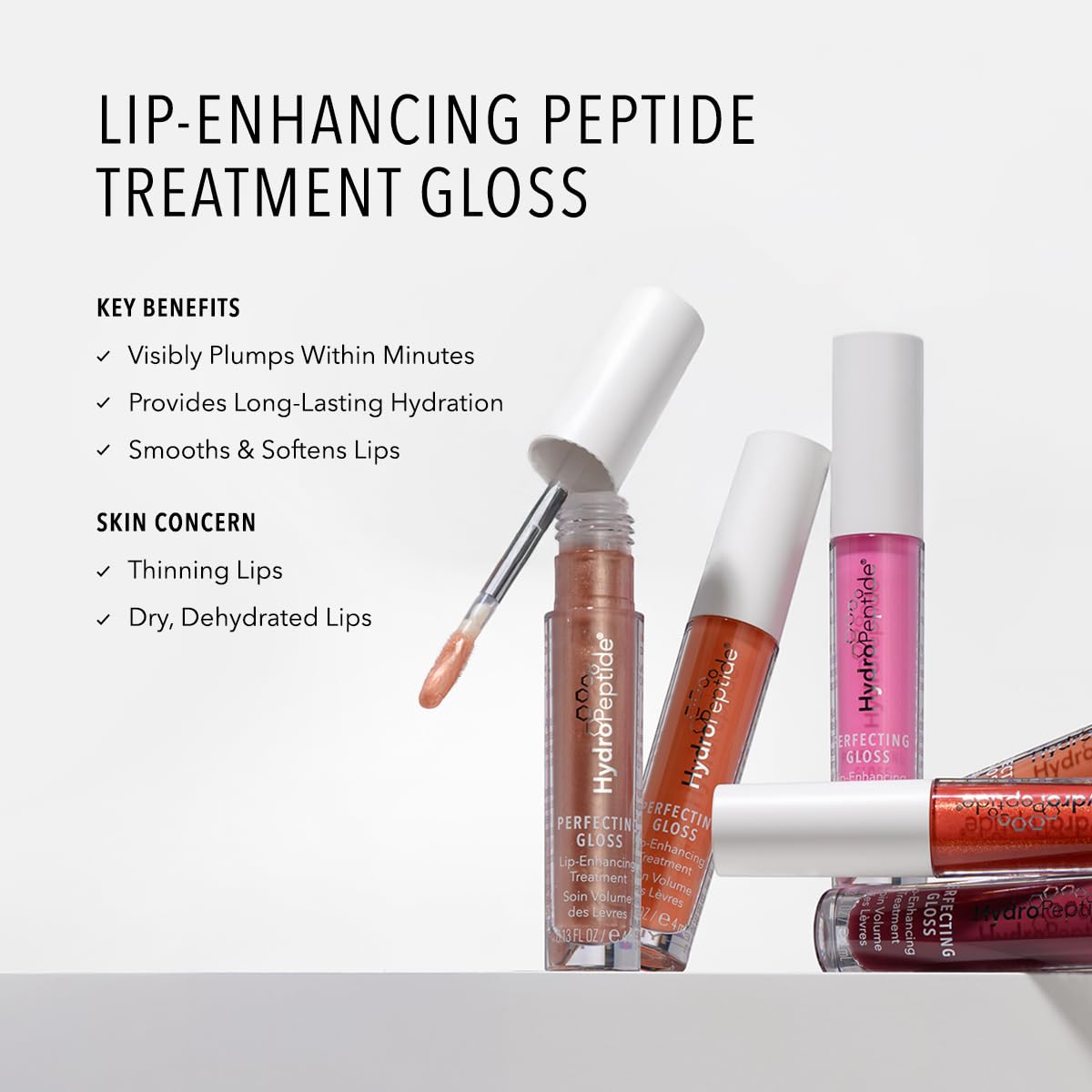 HydroPeptide Perfecting Gloss, Lip Plumping Gloss & Hydrating Treatment, Volumizing Collagen-Boosting Enhancer with Hyaluronic Acid & Peptides, Nude Beauty & Personal Care HydroPeptide