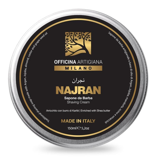 Officina Artigiana Milano Najran Shaving Soap 150ml - Luxury Italian artisan wet shaving soap with 46% wellness oils & shea butter - woody?smoky Beauty and Personal Care The Goodfellas' smile