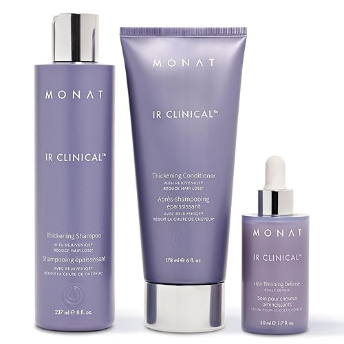 MONAT IR Clinical System - Complete Hair Care Restoration Kit with Thickening Shampoo, Conditioner & Thinning Defense Serum - Strengthens, Protects Beauty & Personal Care MONAT