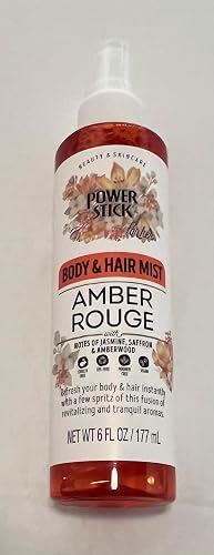 Power Stick Amber Rouge Body & Hair Mist with Jasmine, Saffron & Amberwood, 6 fl oz Beauty & Personal Care Power Stick
