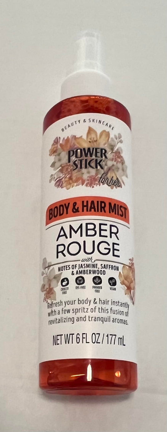 Power Stick Amber Rouge Body & Hair Mist with Jasmine, Saffron & Amberwood, 6 fl oz Beauty & Personal Care Power Stick