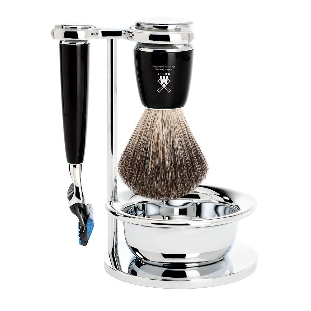 MÜHLE RYTMO Shaving Kit for Men, Black Wet Shaving Grooming Set Beauty and Personal Care MÜHLE