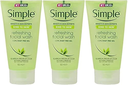 Simple Kind to Skin Refreshing Facial Gel Wash, 5.07 Ounce / 150 Ml (Pack of 3) Beauty & Personal Care Simple