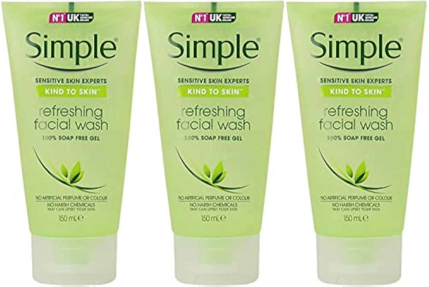 Simple Kind to Skin Refreshing Facial Gel Wash, 5.07 Ounce / 150 Ml (Pack of 3) Beauty & Personal Care Simple