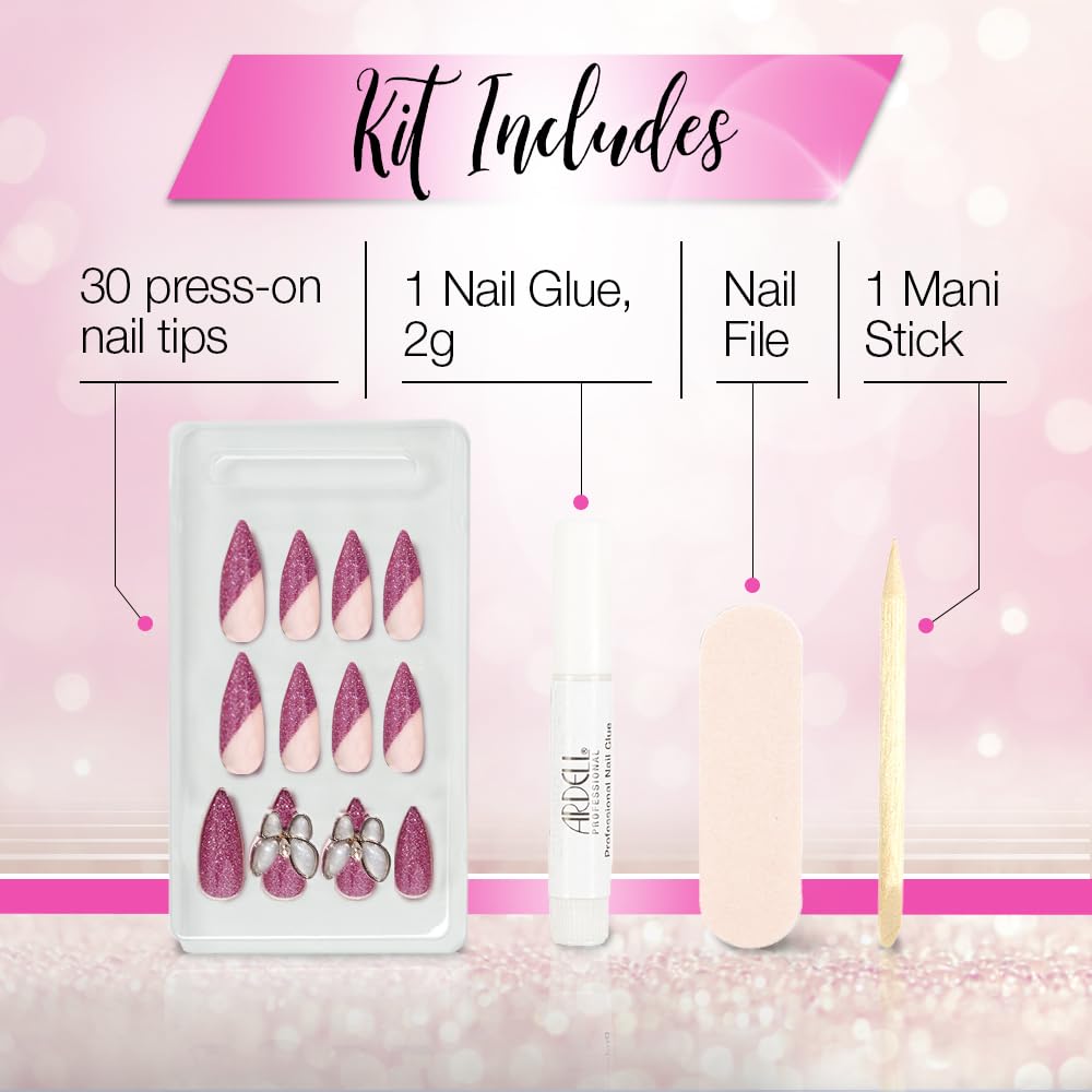 Ardell Press On Nails Stiletto, Flash & Sparkle - Luminatti Style Fake Nail, Glue on Nails, Nail Kit, 1 Pack Beauty & Personal Care Ardell