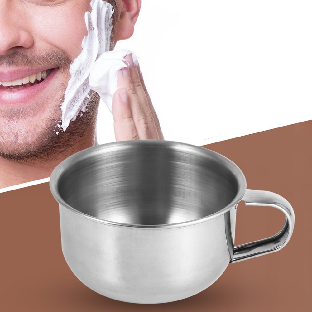 Shaving Bowl, Stainless Steel Metal Shaving Soap Mug Bowl Cup Shaver Cleansing Foam Tool Shaving Cup Lather Bowl for Man Shaving Barbers Shop Utensil Beauty and Personal Care GOTOTOP