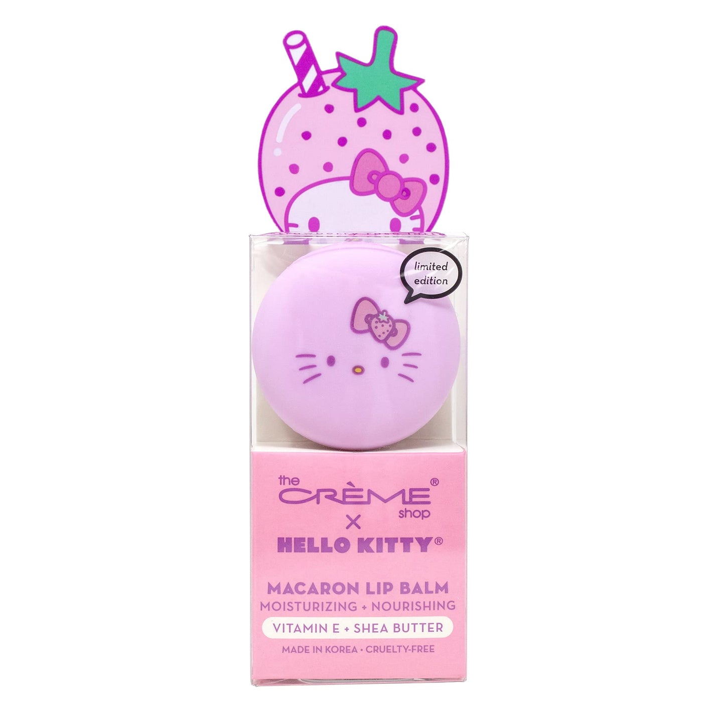 The Crème Shop x Hello Kitty Macaron Lip Balm - Strawberry Rose Latte Beauty & Personal Care The Crème Shop