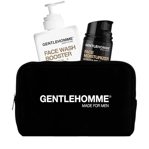 Gentlehomme Facial Kit - Pouch, Facial Cream & Cleanser for Men, Face Essentials for Travel, Men's Travel Skincare Set - Includes Facial Cream (1.8 Beauty & Personal Care Gentlehomme
