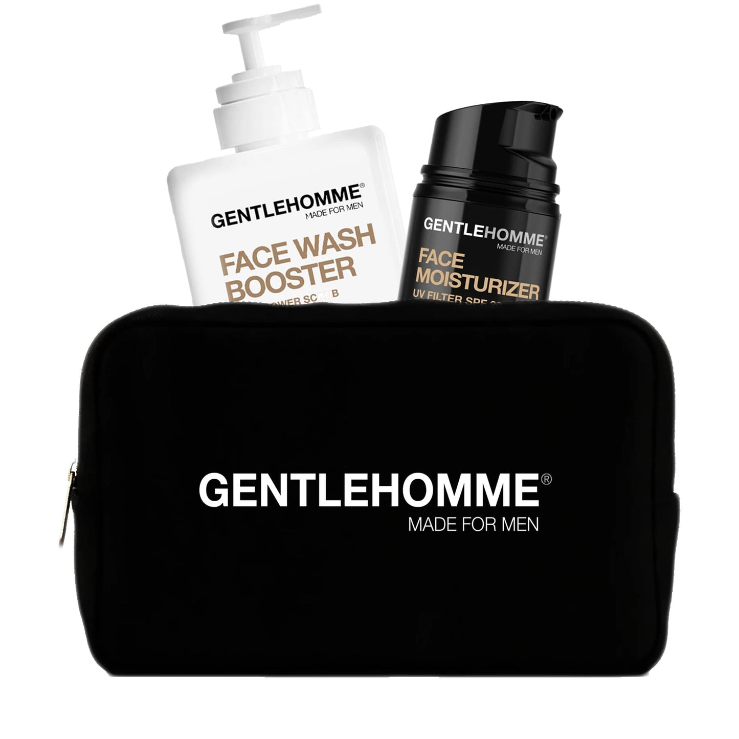 Gentlehomme Facial Kit - Pouch, Facial Cream & Cleanser for Men, Face Essentials for Travel, Men's Travel Skincare Set - Includes Facial Cream (1.8 Beauty & Personal Care Gentlehomme