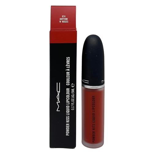 M·A·C Cosmetics Powder Kiss Liquid Lipcolour- 974 Rhythm 'N' Roses (0.17 fl oz / 5 mL) Beauty & Personal Care MAC
