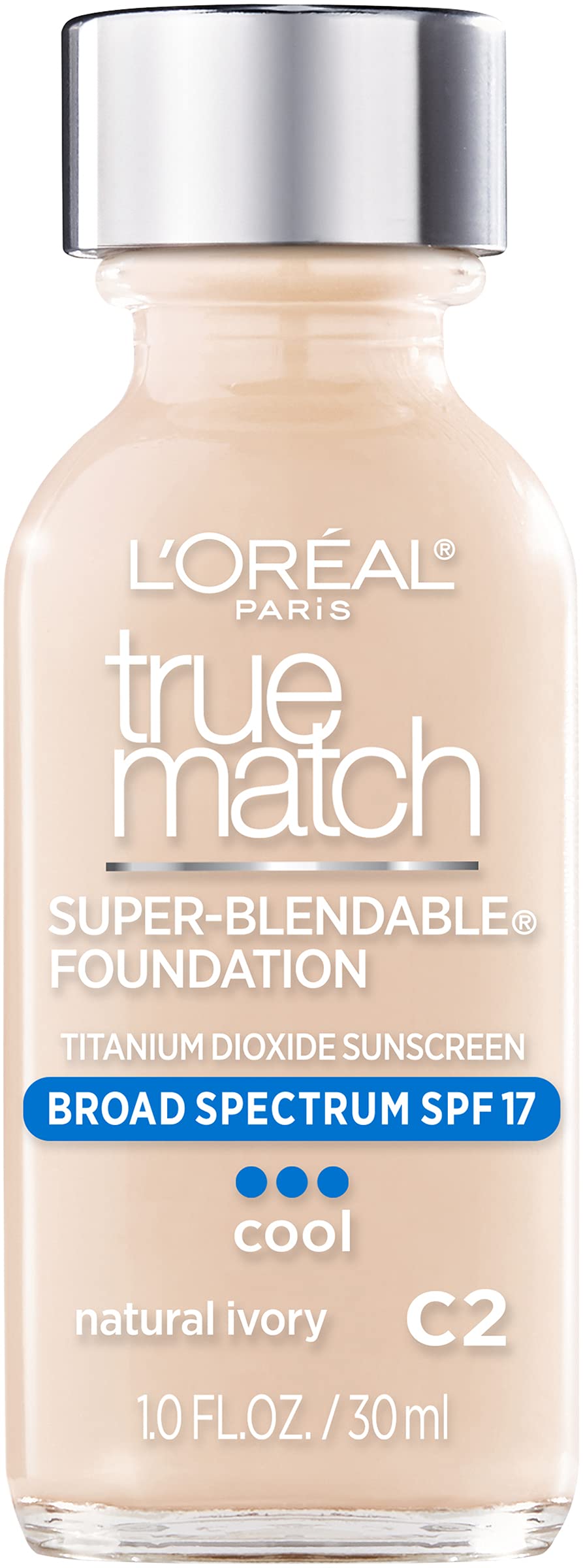 L’Oréal Paris Makeup True Match Super-Blendable Liquid Foundation, Natural Ivory C2, 1 Fl Oz (1 Count) Beauty & Personal Care L'Oreal Paris
