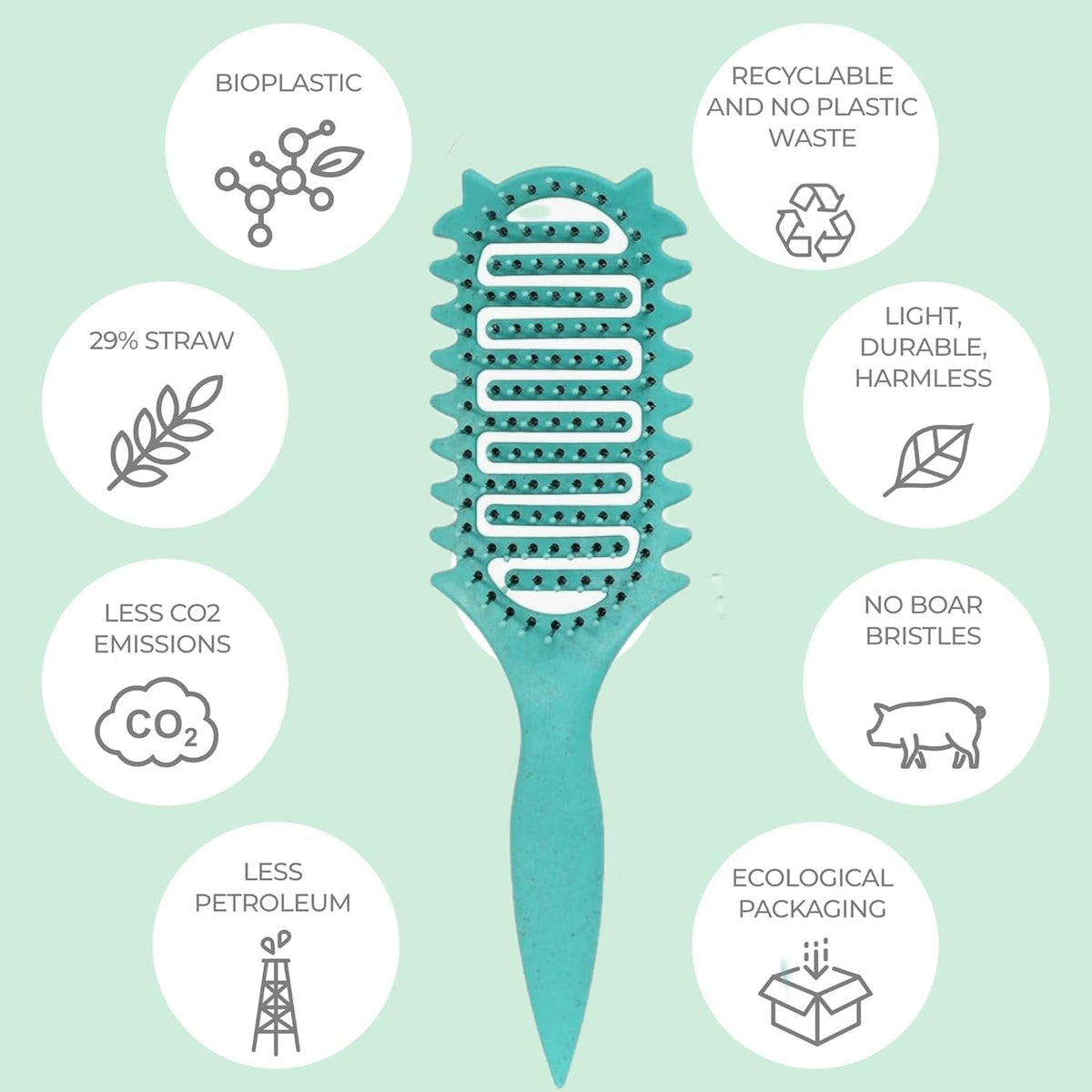New Curl and Styling Brush for Defining Curly Hair - 2025 Vented Detangling for Wet for Combing Men's and Women's Curls, Reduces Pulling and