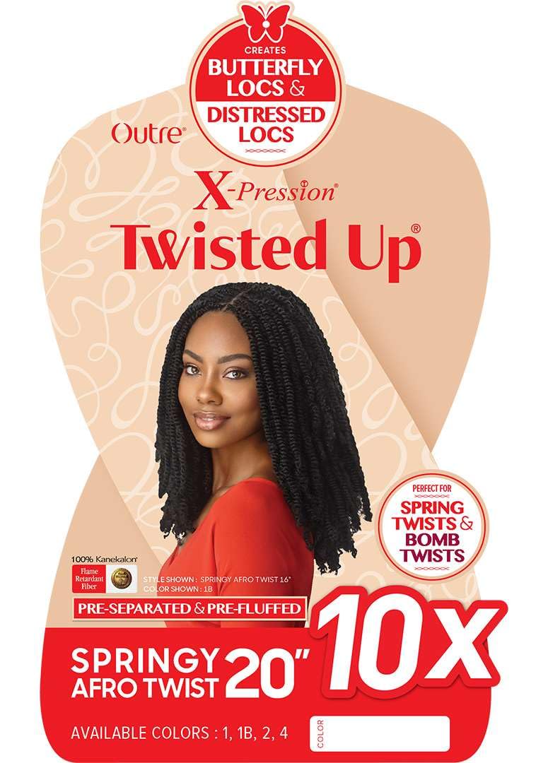 Outre X-Pression - Twisted Up - Springy Afro Twist 20" 10X (MEDIUM BROWN 4)