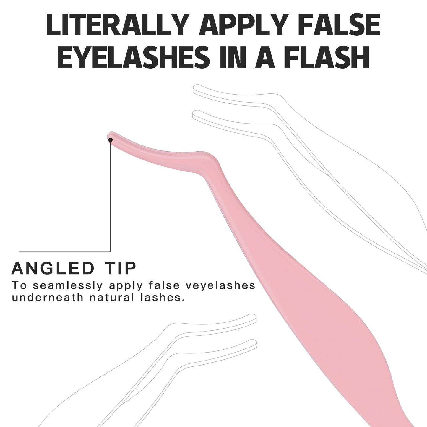 Pretty memory Eyelash Applicator Tool DIY False Curved Eyelash Extension Tweezer for Volume Lashes Application and Removal, Pink Beauty & Personal Care Pretty memory