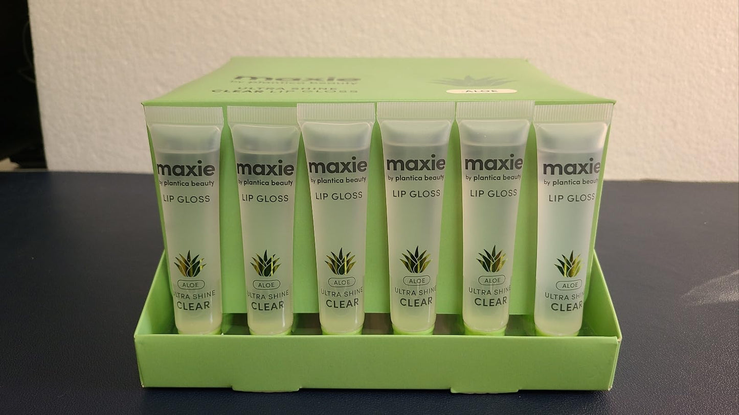 Maxie by Plantico Beauty Clear Lip Polish bulk (12 Pieces) CLEAR/ALOE (ALOE, 6 PCS) Beauty & Personal Care MAXIE BY PLANTICA BEAUTY