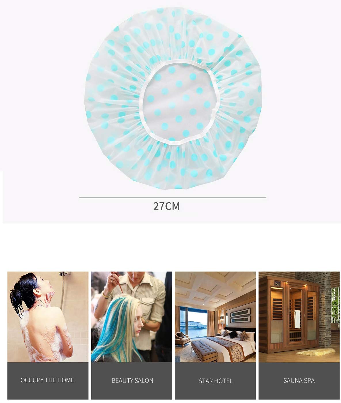 TCOTBE 6 Pieces Waterproof EVA Plastic Shower Cap,Elastic Reusable Bathing Cap,Beauty Salon Spa Lace Elastic Band Flower Printed Hat Environmental Beauty & Personal Care TCOTBE