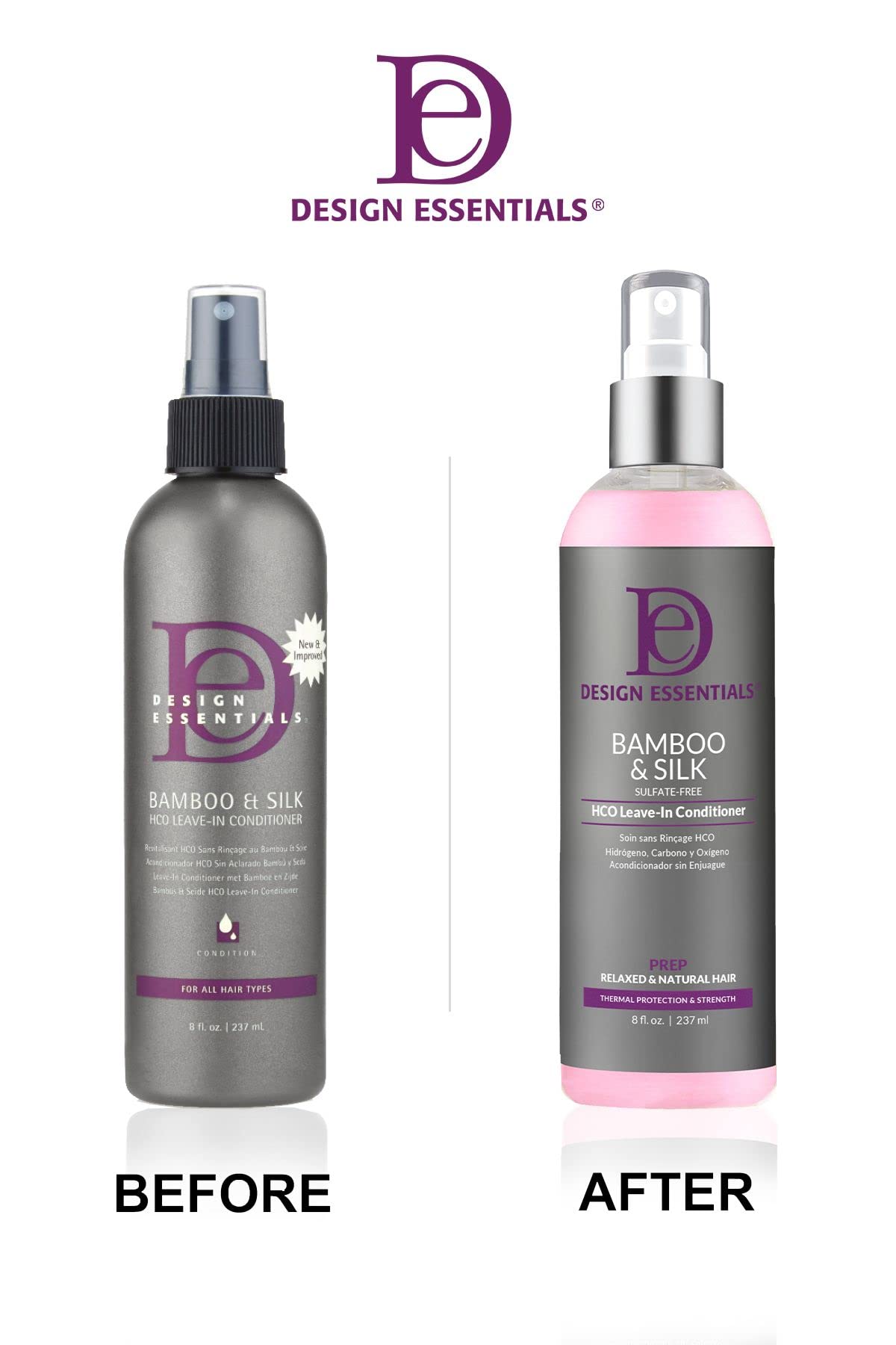 Design Essentials Bamboo & Silk HCO Leave-In Conditioner, Thermal Protection for Natural and Relaxed Hair, Softens & Detangles, 8 Oz, Pack of 1