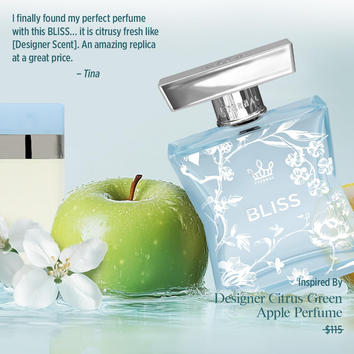 Eternal Fragrance - Eternal Bliss - Inspired by Designer Citrus Green Apple Perfume - 3.4 oz (100ml) - EDP - Vegan - Clean Ingredients - Perfume Spray Beauty & Personal Care Eternal Fragrance