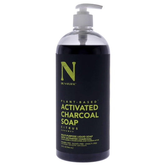 Dr. Natural Activated Charcoal Liquid Soap - Combat Acne and Blemishes - Deep Cleansing Body Wash - Gentle Body Soap for Clear Skin - Citrus - 32 oz Beauty & Personal Care Dr. Natural