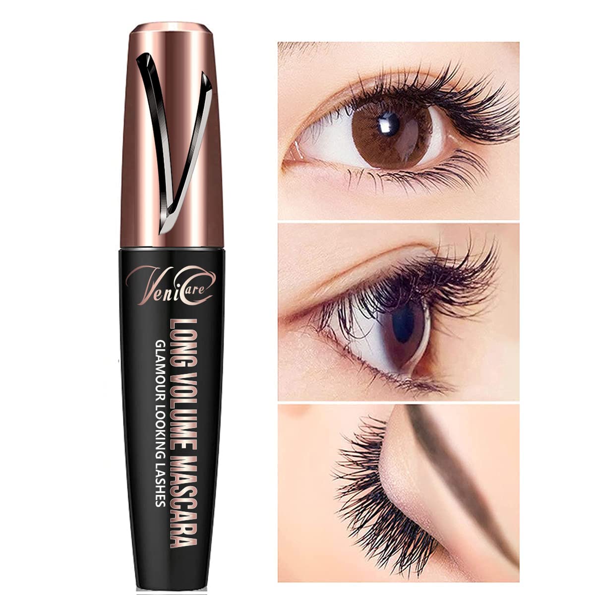Venicare 4D Silk Fiber Lash Mascara Liquid Extension Makeup Eye Lash Kit Luxuriously Longer Thicker Voluminous Eyelashes Waterproof Smudge-proof Beauty & Personal Care VeniCare