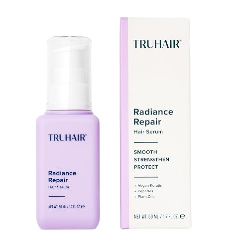 Truhair Radiance Repair Hair Serum - Keratin & Peptide Treatment with Argan, Camellia & Plant Oils - Smooth Frizz, Add Shine & Heat Protection Beauty & Personal Care Truhair