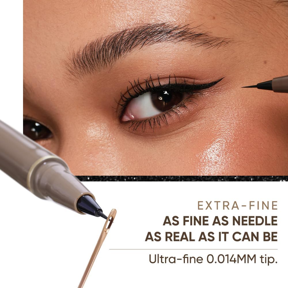 JUDYDOLL Ultra-Fine Liquid Eyeliner-Precision Tip for Wing Line, Smudge-Proof, Quick-Drying, Waterproof, Easy to Get Inner Corner Lined, Hooded Beauty and Personal Care JUDYDOLL