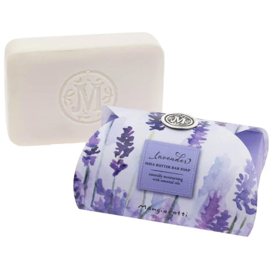 Mangiacotti Shea Butter Bar Soap Made in the USA Naturally Moisturizing with Essential Oils, 6-Ounce, Lavender Beauty & Personal Care Mangiacotti