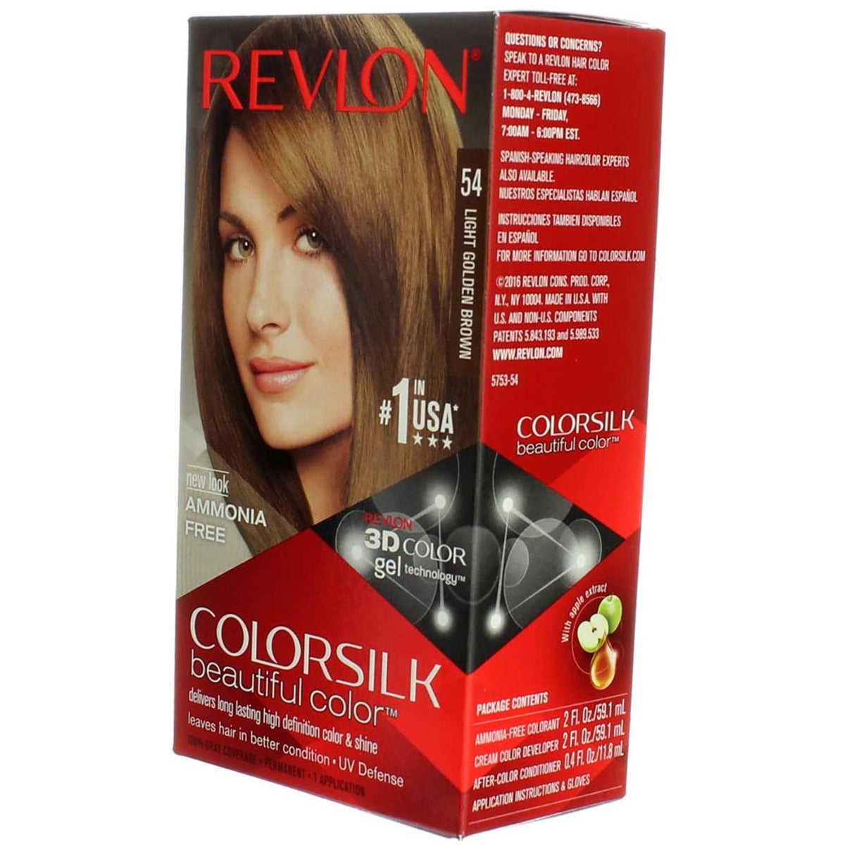 Revlon ColorSilk Hair Color 54 Light Golden Brown 1 Each (Pack of 4) Beauty & Personal Care REVLON