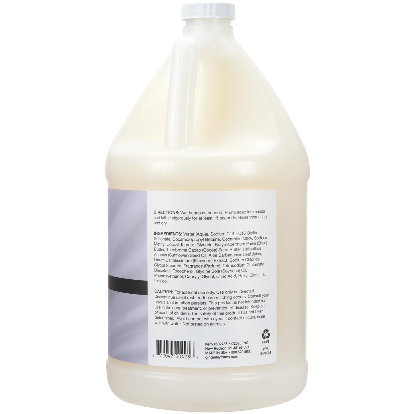 Ginger Lily Farms Botanicals Shea Indulgence Deep Hydration Liquid Hand Soap Refill, 100% Vegan & Cruelty-Free, Lavender Chamomile Scent, 1 Gallon Beauty & Personal Care Ginger Lily Farms