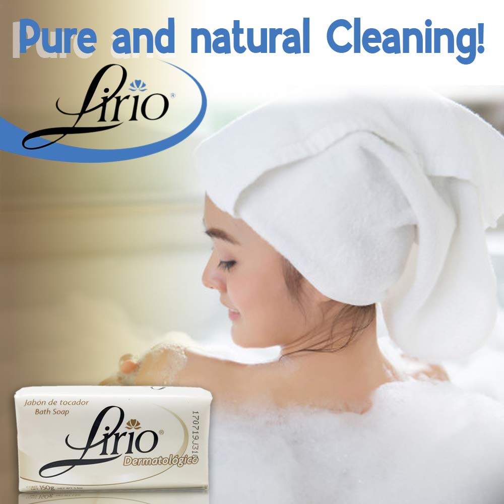 Lirio Dermatologico Bar Soap. Glycerin Enriched Antibacterial Soap. For Daily Use. Suitable for all Skin Types. 5.3 Oz. Pack of 12 Beauty & Personal Care Lirio