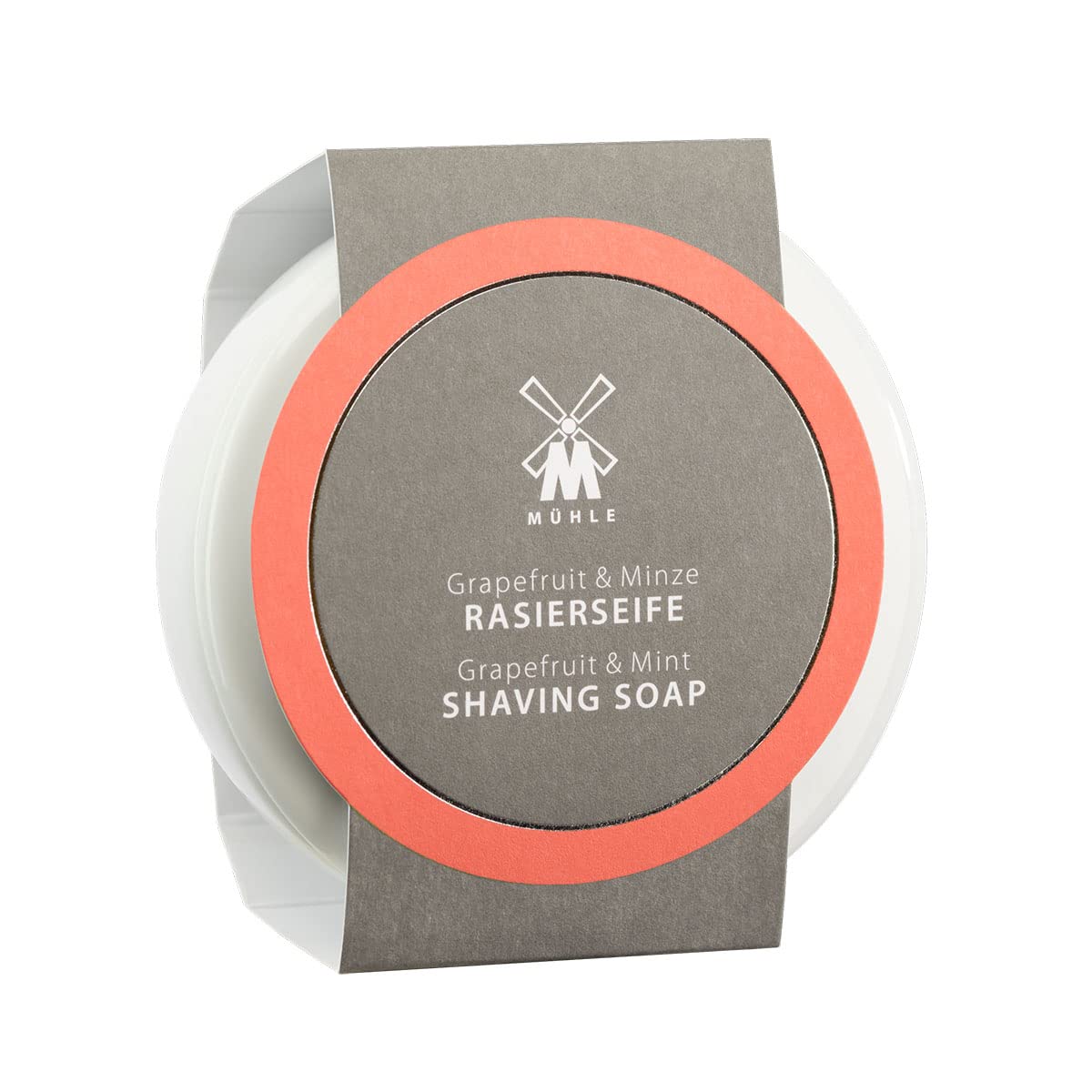 MÜHLE Porcelain Dish with Grapefruit & Mint Shaving Soap, 65 Grams - Shave Soap for Men, Rich & Light Soap Formula, Nurturing Solid Shave Soap Lather Beauty and Personal Care MÜHLE