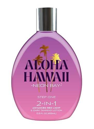 Aloha Hawaii Neon Bay Tanning Lotion, 2-in-1 Advanced Red Light & Dark Tanning with Triple Coconut Colada & Hawaiian-Dark Fruit Blend, 13.5 Fl Oz Beauty & Personal Care Brown Sugar