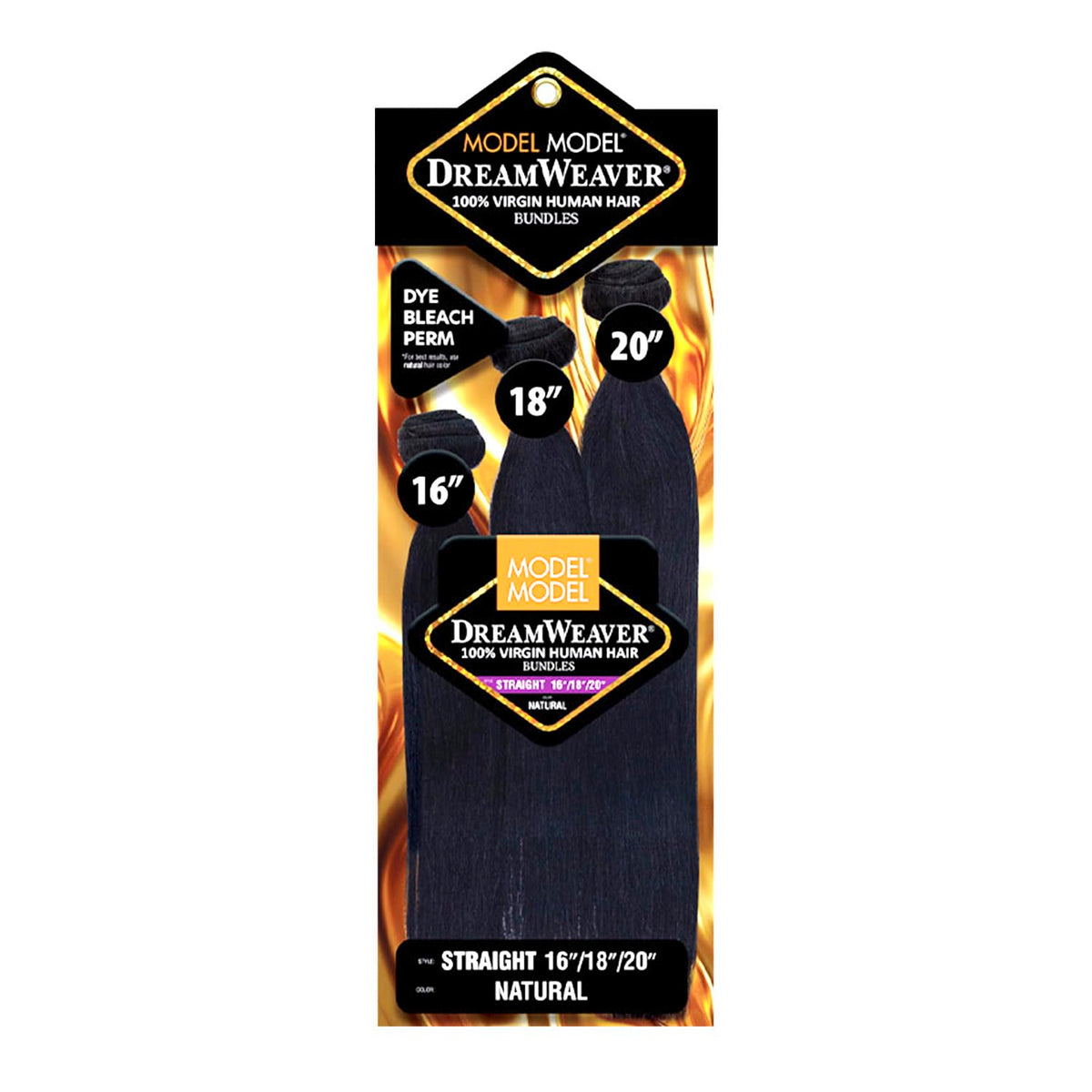ModelModel Virgin Human Hair Weave Dream Weaver 3 Bundles Straight (NATURAL/BLACK, 10 12 14 Inch)