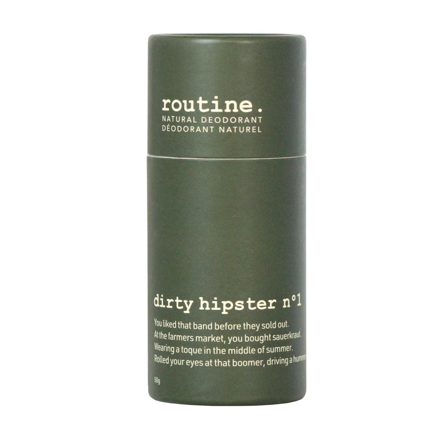 Routine. Natural Deodorant Dirty Hipster No. 1 Deo Stick - 1.7 Fluid Oz. Natural Deodorant Aluminum Free Natural Deodorant For Women & Men - (Stick Beauty and Personal Care Routine